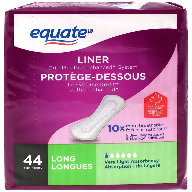 Protège-dessous long Equate Paquet de 44