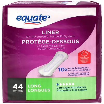 Protège-dessous long Equate Paquet de 44