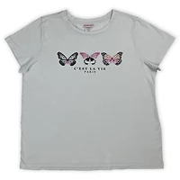 Pink closet-Tee-shirt à manches courtes taille plus pour femme