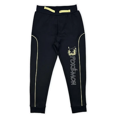 Pokemon Pantalon de jogging athlétique pour garçons. Ces pantalons de jogging longs ont une taille élastique et un cordon de serrage à la taille et