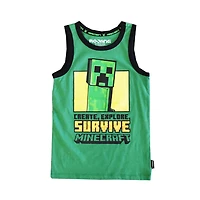 Boys Minecraft Creeper Survive Tank Top