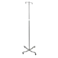 Drive Medical Silver Vein Economy Removable Top I. V. Pole, 2 Hook Top