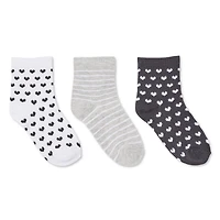 George Girls' Ankle Socks 3-Pack, Sizes 10/13-13/4