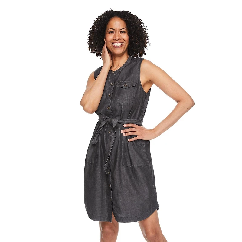 Iyla Women's Button Front Sleeveless Dress