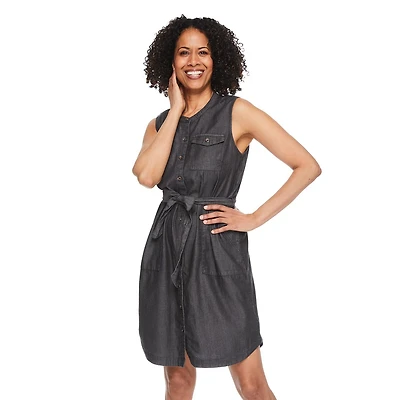 Iyla Women's Button Front Sleeveless Dress