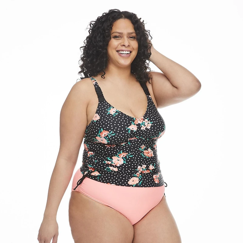 George Plus Women's Ruched Side Tankini Top