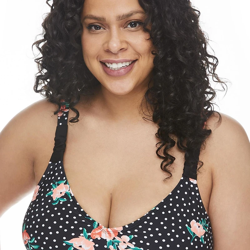 George Plus Women's Ruched Side Tankini Top