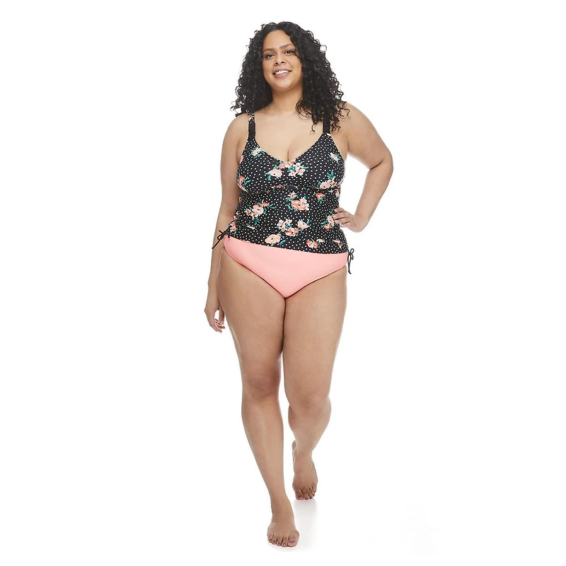 George Plus Women's Ruched Side Tankini Top