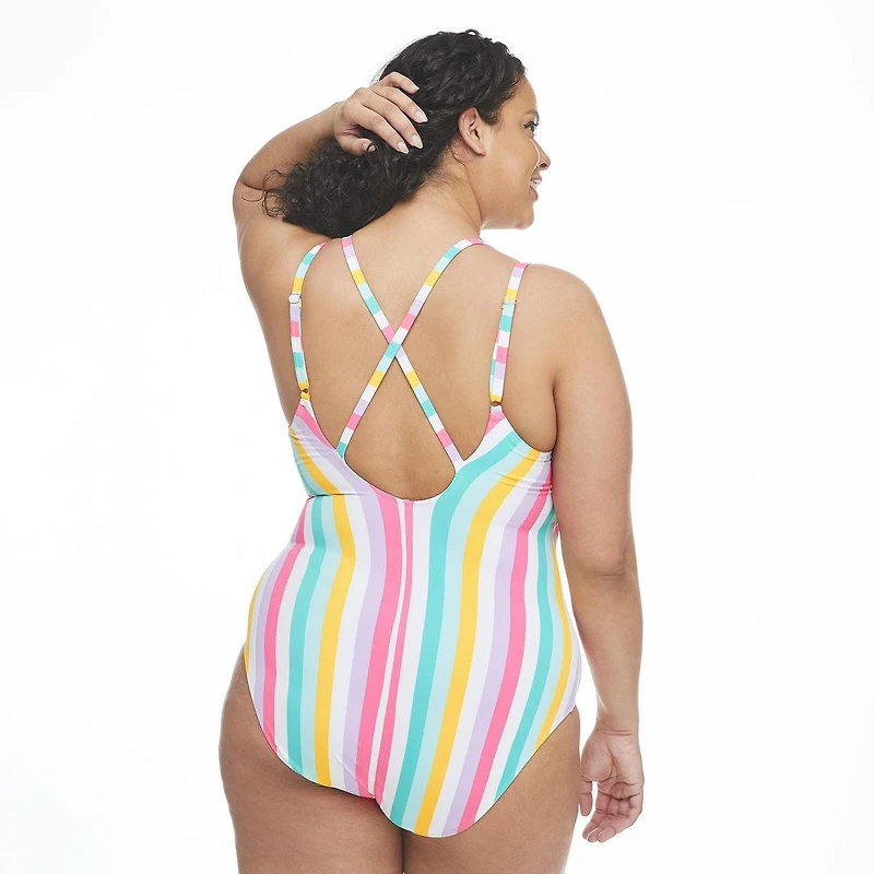 Maillot de bain 1 pièce avec encolure dégagée George Plus pour femmes