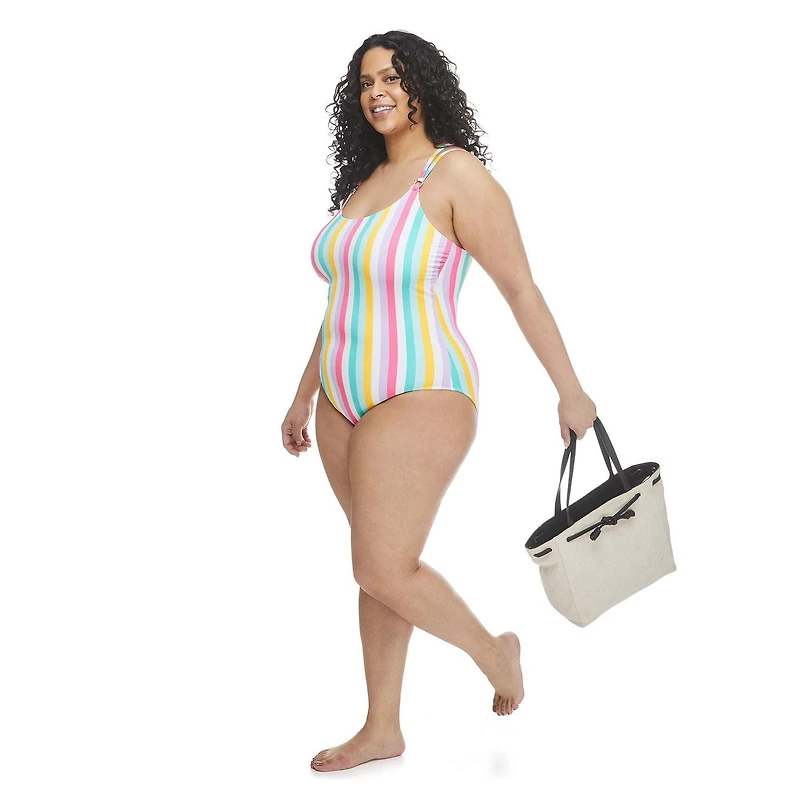 Maillot de bain 1 pièce avec encolure dégagée George Plus pour femmes