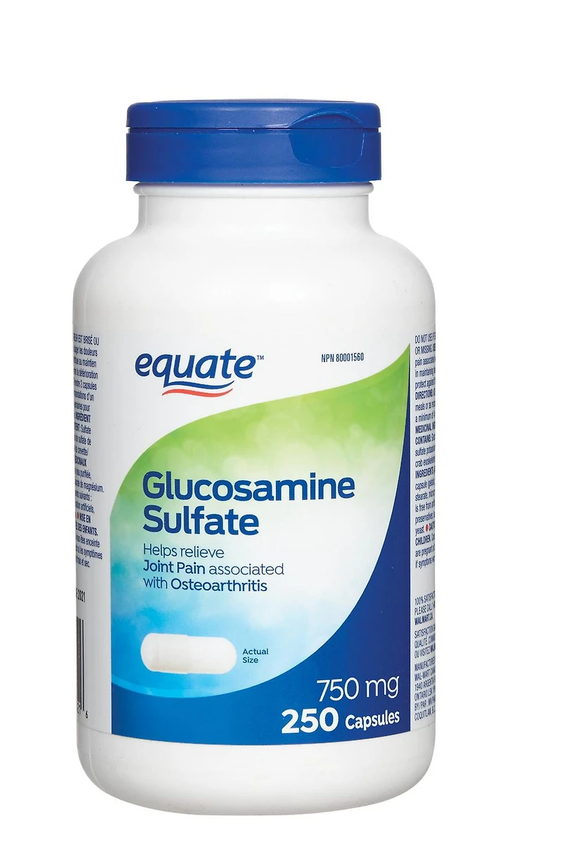 Equate Sulfate de Glucosamine 750mg 250 gélules