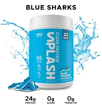 Revolution Nutrition, Splash Clear Isolate Protein, 100% Clear Whey Isolate Powder, 24g of Protein Per Scoop, Zero Sugar, Zero Carb, Candy Flavour, Collagen, 667g, Blue Sharks (23 Servings)