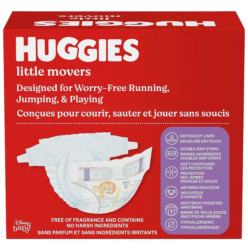Couches pour bébés HUGGIES Little Movers, Emballage Econo, Tailles: 3-7 Tailles: 3-7 | 168-88 Unités HUG COUCH S3-7 168-88