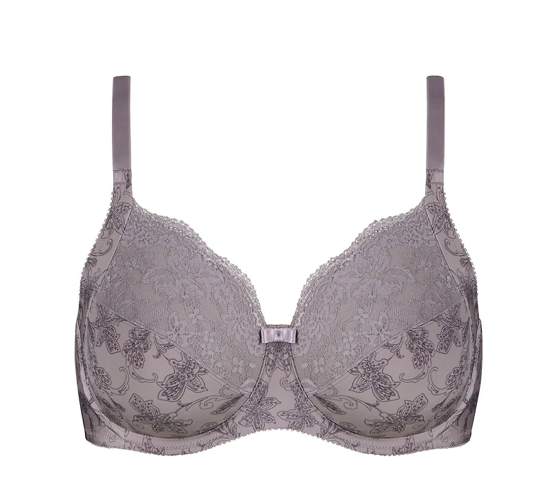 WonderBra Plus Printed Full Support Underwire Lace Top Cup Bra, Size 40C - 44DD