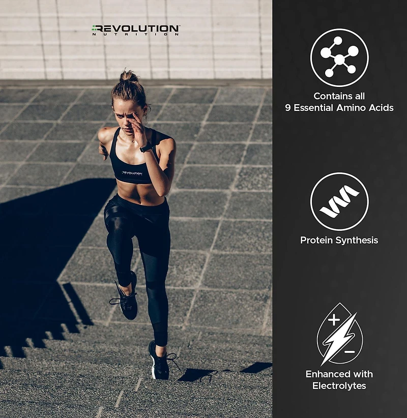 Revolution Nutrition Pure EAA Powder, Essential Amino Acids for Post Workout Recovery,  Gluten Free, Zero Calorie, Zero Sugar,with Electrolytes, 5g EAAs per Serving, Rainbow Belts, 240g (26 Servings)