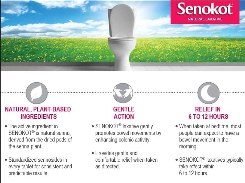 Senokot•S Natural Senna Laxative plus Stool Softener 20 Tablets, Natural Laxative