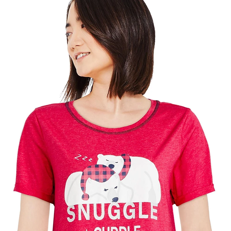 Chemise de nuit à manches roulées George pour femmes