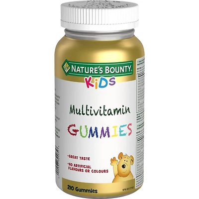Nature's Bounty Gélifiés De Multivitamines Pour Enfants, Source De Vitamines Et De Minéraux, Soutien De La Fonction Immunitaire, Sans Colorants Ni Arômes Artificiels, Goût Délicieux, Saveurs De Cerise, Raisin Et Orange