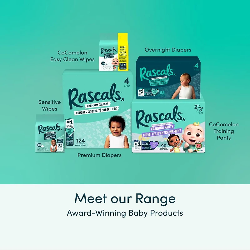 Les lingettes Rascals Easy Clean CoComelon 720pc