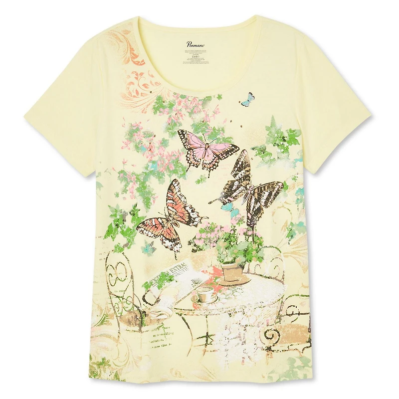T-shirt imprimé à manches courtes Penmans pour femmes