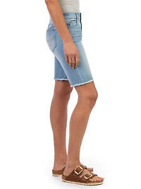 Bermuda slim femme Jordache avec effilochage