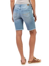 Bermuda slim femme Jordache avec effilochage