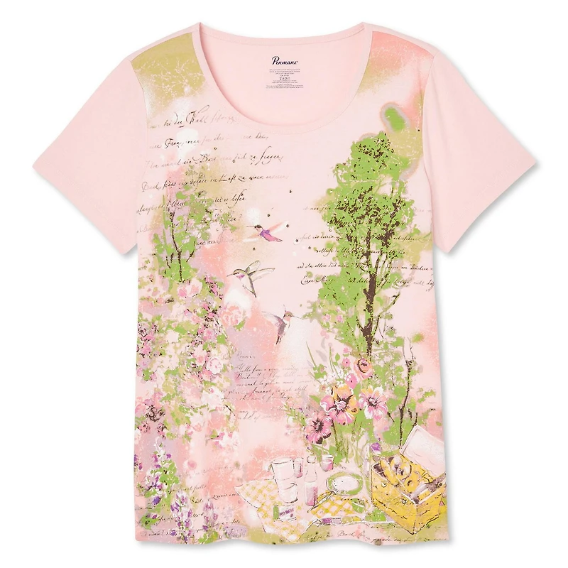 T-shirt imprimé à manches courtes Penmans pour femmes