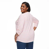 T-shirt imprimé à manches ruchées Penmans Plus pour femmes