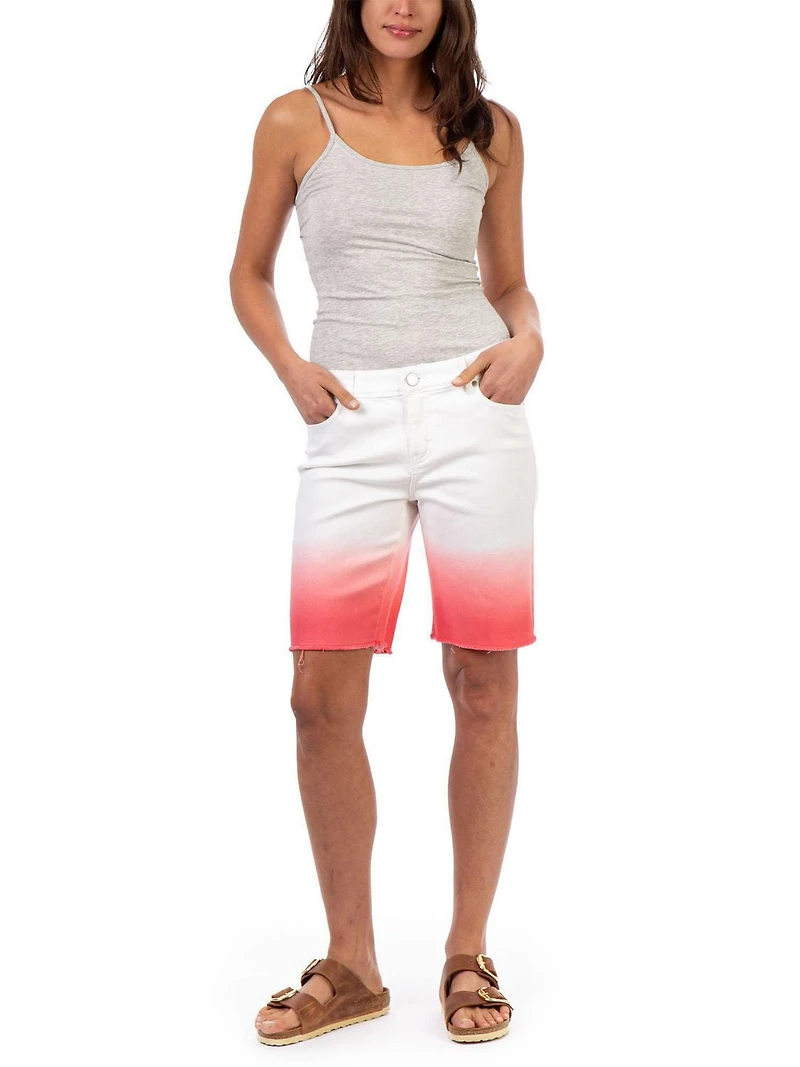 Bermuda slim femme Jordache avec effilochage