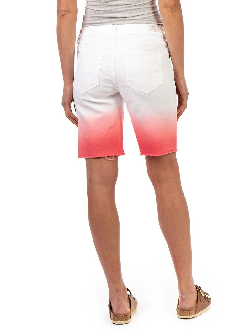 Bermuda slim femme Jordache avec effilochage