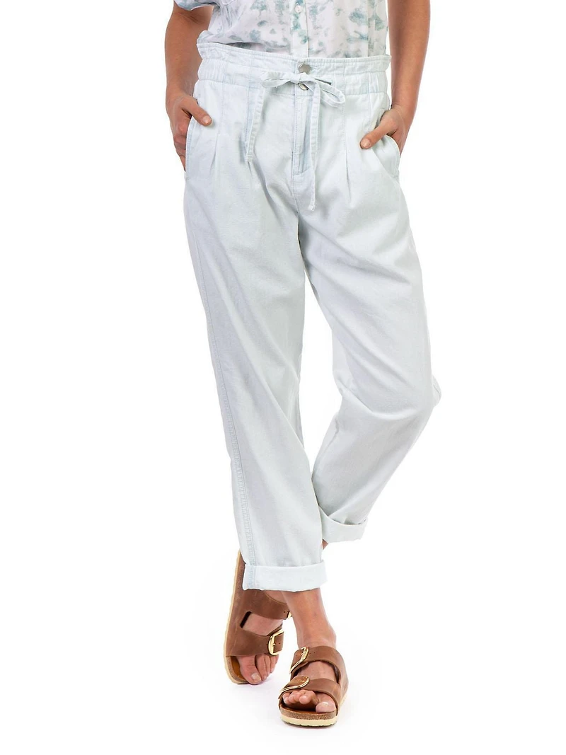 Jordache Pantalon 2 boutons paperbag pour femme