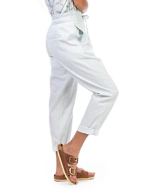 Jordache Pantalon 2 boutons paperbag pour femme