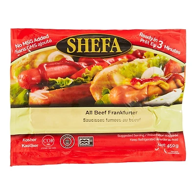 Saucisses fumées au bœuf Shefa 5 pièces, 450 g