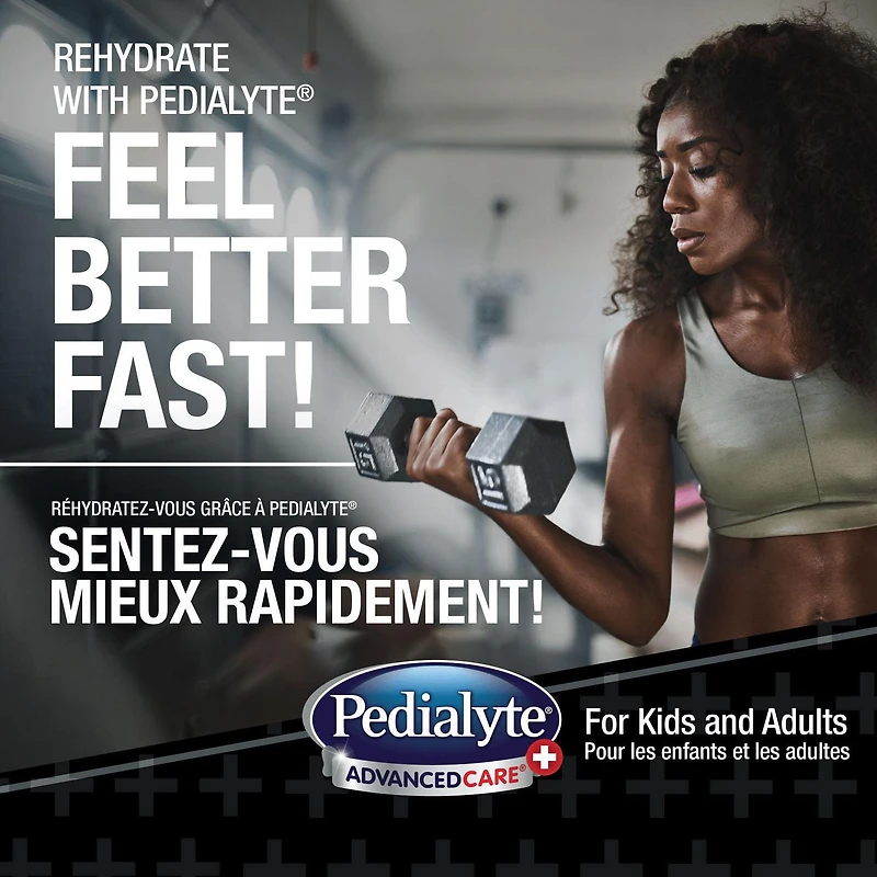 Bâtonnets de poudre d’électrolytes Pedialyte® AdvancedCare® Plus, électrolytes pour la déshydratation, fraise glacée, 6 x 17 g 6x17g