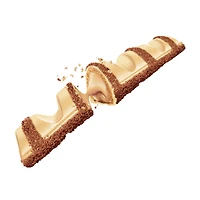 Barres KINDER BUENO au chocolat au blanc et à la crème aux noisettes; un paquet individuel contient 2 barres emballées individuellement 39G