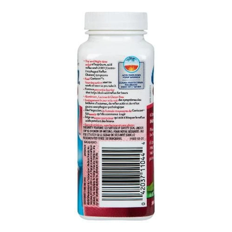 Gaviscon Max Relief Chewable Foamtabs Peppermint with Cooling Action, 50 Chewable Foamtabs