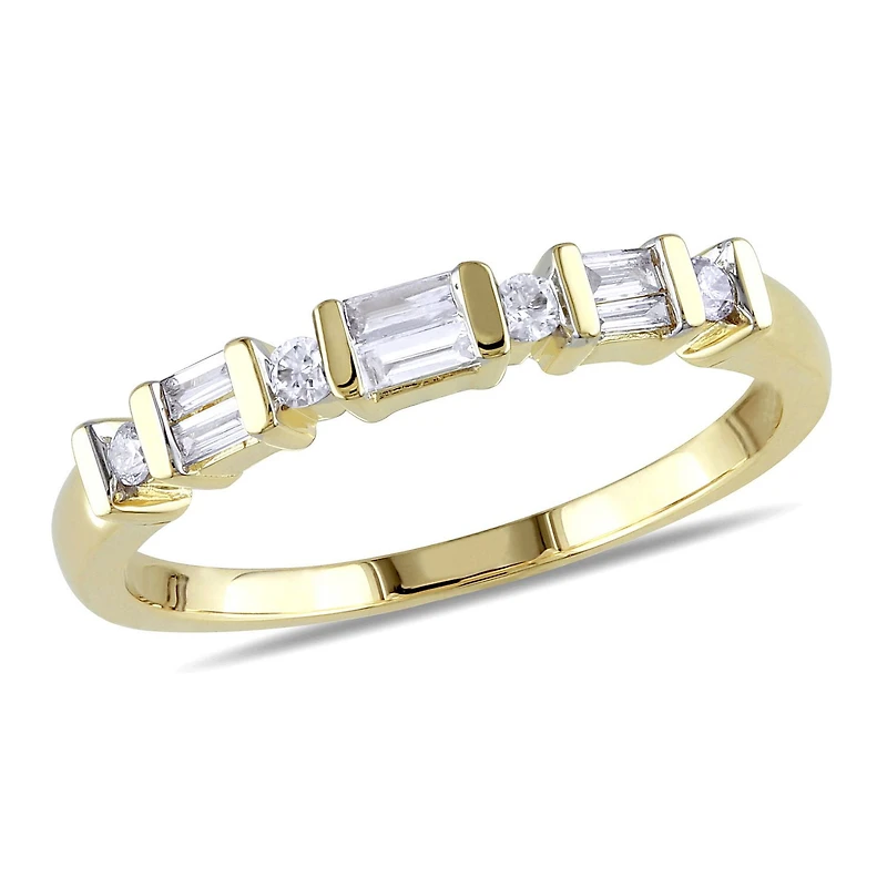 Bague d'anniversaire Miabella avec diamants 1/4 CT poids total en or jaune 10K