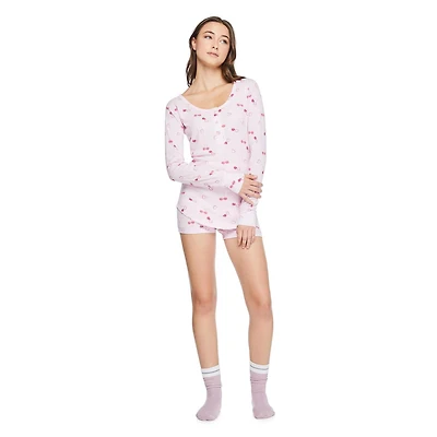 Pyjama 2 pièces avec culotte garçonne No Boundaries pour femmes