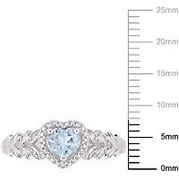 Tangelo 3/5 Carat T.G.W. Sky-Blue Topaz and Diamond-Accent 10K White Gold Halo Heart Ring