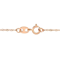 Tangelo 3/5 Carat T.G.W. Morganite and 1/10 Carat T.W. Diamond 14K Rose Gold Halo Necklace, 17"