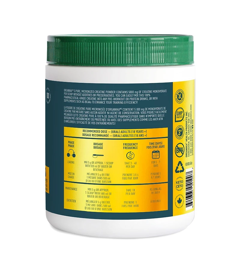 CREATINE MICRONIZED MONOHYDRATE 500G, Boost power and performance in your workouts
