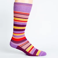 Dr. Johnny's Stripe Purple + Orange Cotton Compression Socks