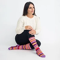 Dr. Johnny's Stripe Purple + Orange Cotton Compression Socks