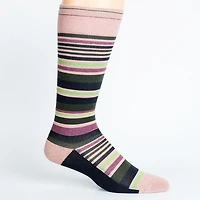 Dr. Johnny's Stripe Black + Pink Cotton Compression Socks
