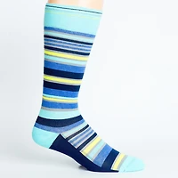 Dr. Johnny's Stripe Navy + Teal Cotton Compression Socks