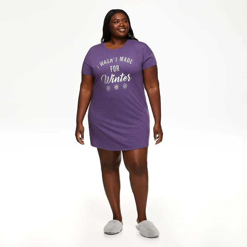 Chemise de nuit à manches courtes George Plus pour femmes