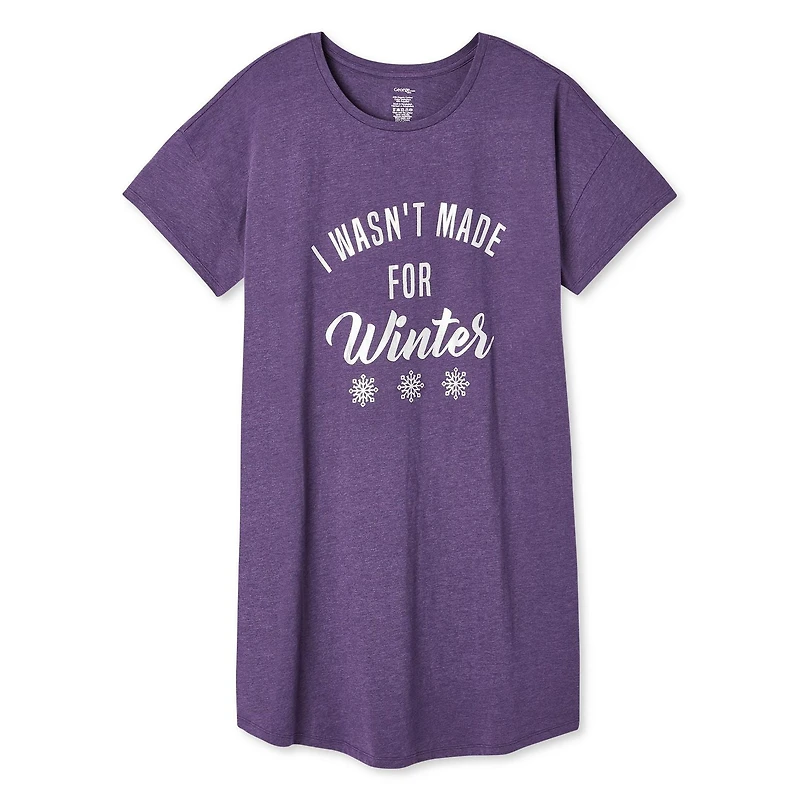 Chemise de nuit à manches courtes George Plus pour femmes