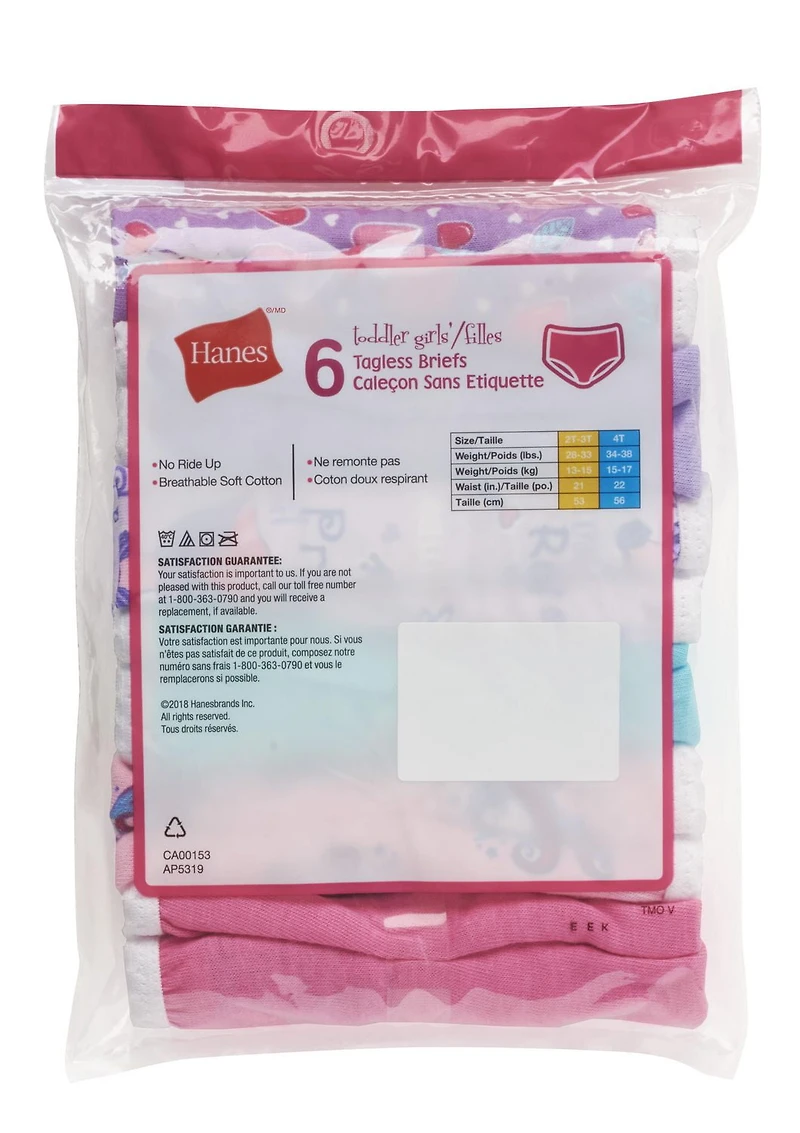 Hanes Girls Toddler Core Cotton Brief