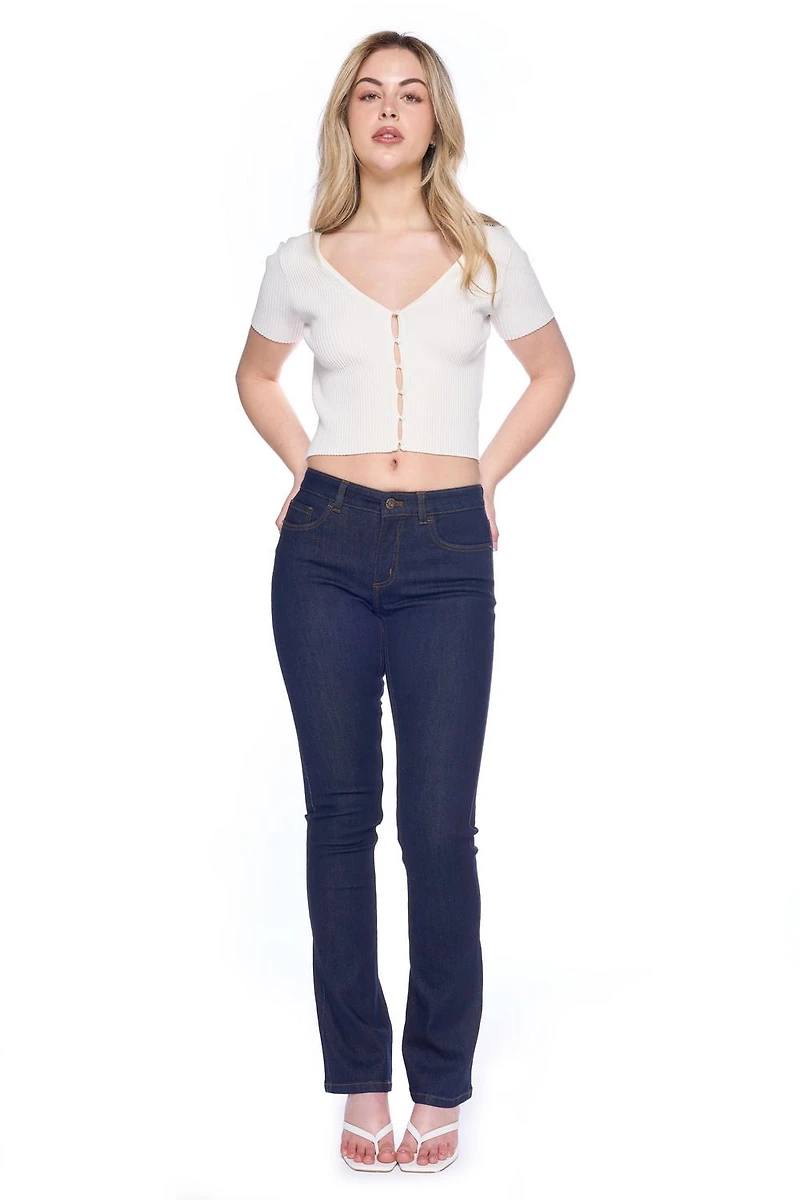 Jeaniologie ™ 5 Pocket Bootcut Jean - Dark Rinse, Sizes 2-16