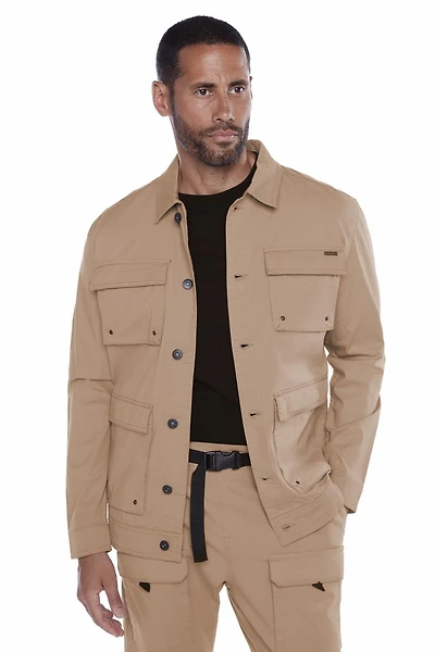 Jeaniologie ™ Veste en ripstop pour hommes avec multiples poches - Beige